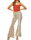 Andree By Unit Bell Bottoms Pant In Snake Print In Orange