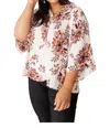 Andree By Unit Blooming Watercolor Top In Floral In Purple
