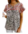 Andree By Unit Bohemian Dreams Leopard Top In White In White