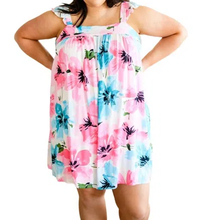 Andree By Unit Candid Conversations Floral Dress In Watercolor Floral Print In Multi