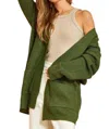 Andree By Unit Can't Beat It Cardigan In Olive In Green