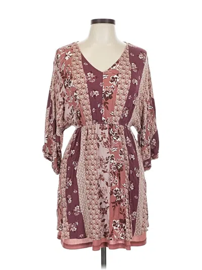 Pre-owned Andree By Unit Casual Dress In Burgundy