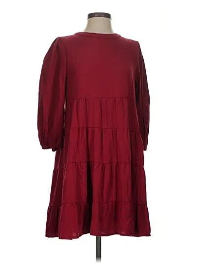 Pre-owned Andree By Unit Casual Dress In Burgundy