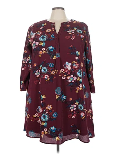 Pre-owned Andree By Unit Casual Dress In Burgundy