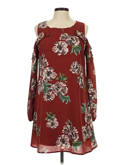 Pre-owned Andree By Unit Casual Dress In Burgundy