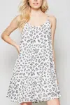 Andree By Unit Cheetah Swing Dress In White/grey Cheetah In White