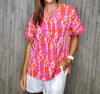 Andree By Unit Cimarron Tunic Top In Magenta In Pink