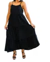 Andree By Unit Classically Cool Tiered Maxi Dress In Black In Black