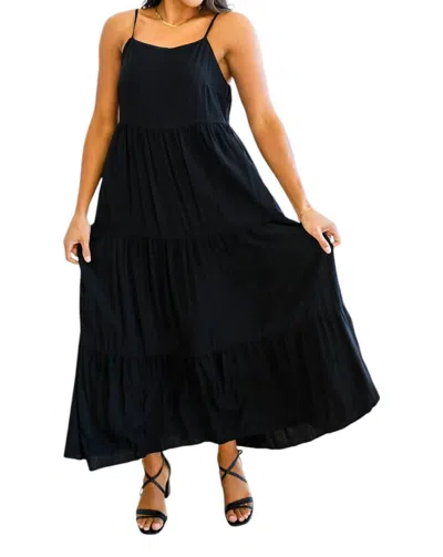 Andree By Unit Classically Cool Tiered Maxi Dress In Black In Multi