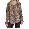 Andree By Unit Cold Shoulder Blouse In Brown In Beige