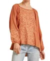 Andree By Unit Come And Go Blouse In Rust In Multi