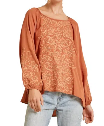Andree By Unit Come And Go Blouse In Rust In Multi