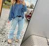 Andree By Unit Comfortable Two Tone Thermal In Navy In Blue