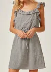Andree By Unit Day Date Gingham Dress In Black/white In Multi