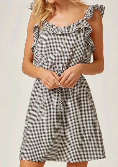 Andree By Unit Day Date Gingham Dress In Black/white In Multi