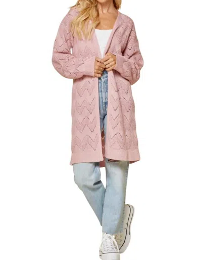 Andree By Unit Days Go By Cardigan In Blush In Gold