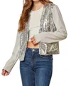 Andree By Unit Dazzling Nights Sequin Blazer In Ivory/silver In Multi