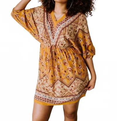 Andree By Unit Dolman Sleeves Bodice Dress In Marigold In Yellow