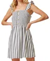 Andree By Unit Don't Go Too Far Smocked Dress In Dark Navy/white In Multi