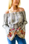Andree By Unit Don't Tempt Me Embroidered Blouse In Snake Print In Multi