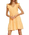 Andree By Unit Eyelet Tiered Dress In Sunkist In Multi