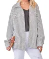 Andree By Unit Fall For You Tweed Shacket In Ivory/black In Multi