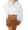 Andree By Unit Feeling This Fringe Jacket - Plus In White In White