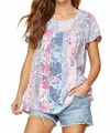 Andree By Unit Floral Flutter Sleeve Blouse In Multicolor In Multi
