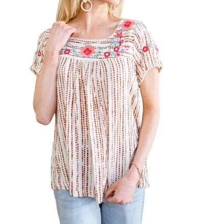 Andree By Unit Floral Goals Blouse In Multi In White
