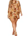 Andree By Unit Floral Patchwork Dress In Rust In Multi
