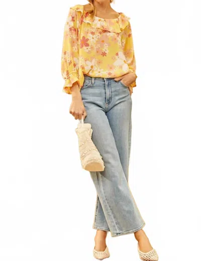 Andree By Unit Floral Print Blouse - Plus In Yellow