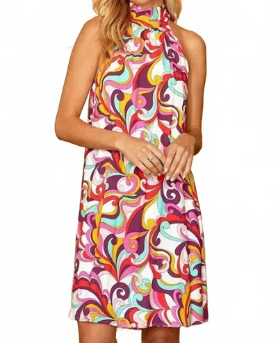 Andree By Unit Floral Swirl Halter Dress In Retro In Multi