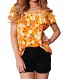 Andree By Unit Freshly Picked Floral Top In Orange