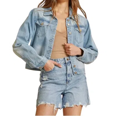 Andree By Unit Fringe Denim Jacket In Light Wash