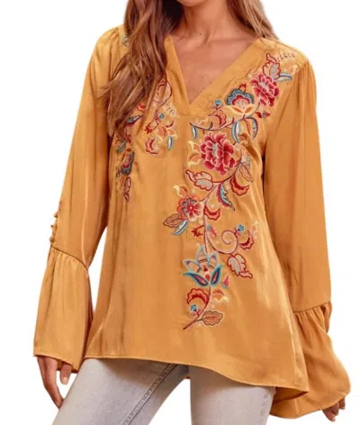 Andree By Unit From Here On Out Blouse In Marigold In Gold