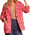 Andree By Unit Fun Patterned Blazer - Plus In Hot Pink In Pink