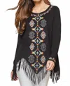 Andree By Unit Geo Embroidered Fringe Top In Multi In Multi