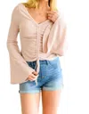Andree By Unit Giselle Gathered Front Blouse In Pink In Pink