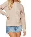 Andree By Unit It's A Good Life Cable Sweater In Natural In White