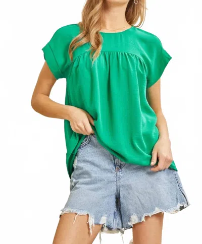 Andree By Unit Jaymie Babydoll Top - Curvy In Kelly Green In Multi