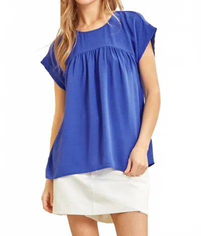 Andree By Unit Jaymie Babydoll Top In Royal Blue