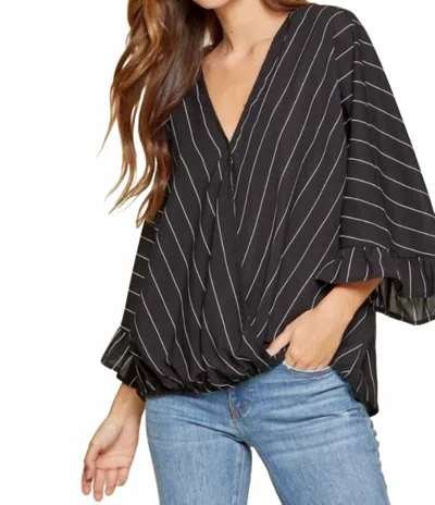 Andree By Unit Jude 3/4 Sleeve Top In Black