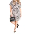 Andree By Unit Just Around The Corner Dress In Black Print Multi In Beige