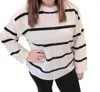 ANDREE BY UNIT KENNEDY STRIPED SWEATER IN IVORY BLACK