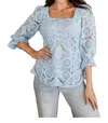 Andree By Unit Lace Surprise Blouse In Blue In Blue