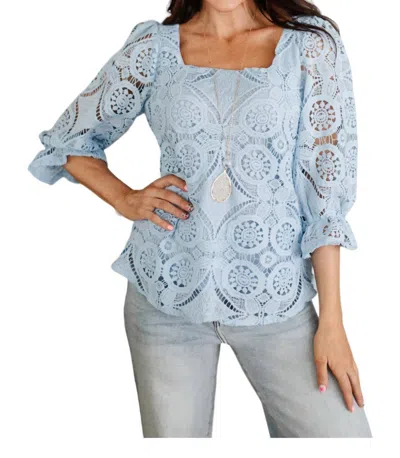 Andree By Unit Lace Surprise Blouse In Blue