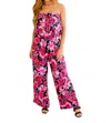 ANDREE BY UNIT LIFE OF THE PARTY FLORAL JUMPSUIT IN BLAC AND PINK