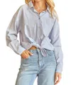 Andree By Unit Living Our Best Life Button Down Top In Light Blue In Blue