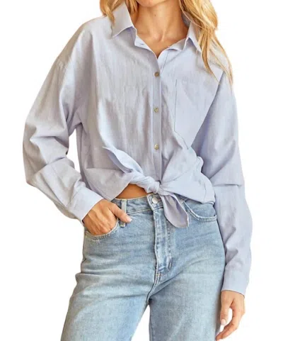Andree By Unit Living Our Best Life Button Down Top In Light Blue