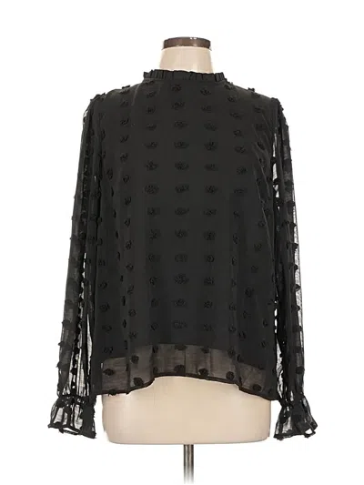 Pre-owned Andree By Unit Long Sleeve Blouse In Black